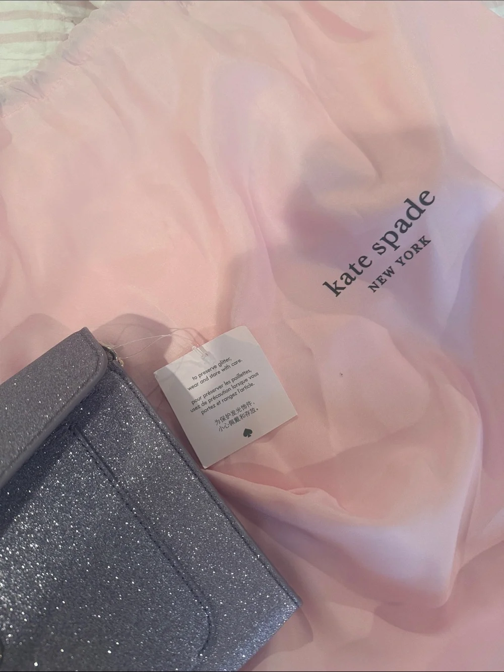 kate spade Glitter Envelope Crossbody Wallet - Sparkling Lavender